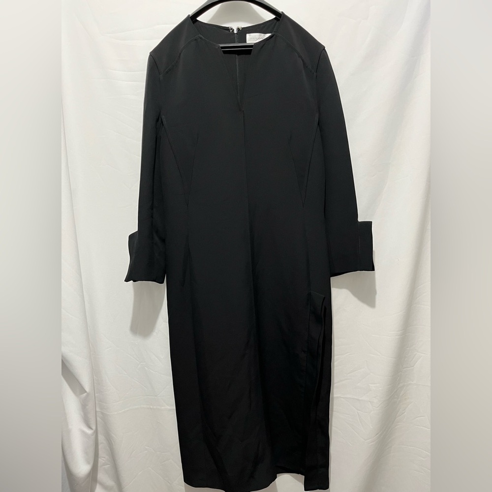 Victoria Beckham Crepe Military Fitted Sheath Side Slit Dress Made i France Sz 8